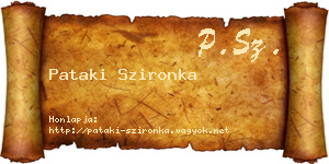 Pataki Szironka névjegykártya